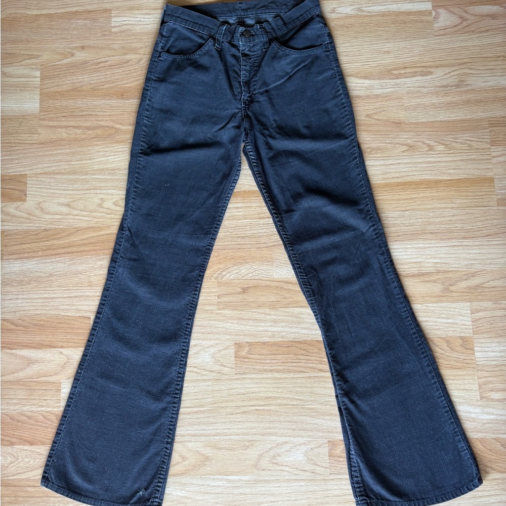 VINTAGE 70s Levi's Dark Gray - Blue Corduroy Pants